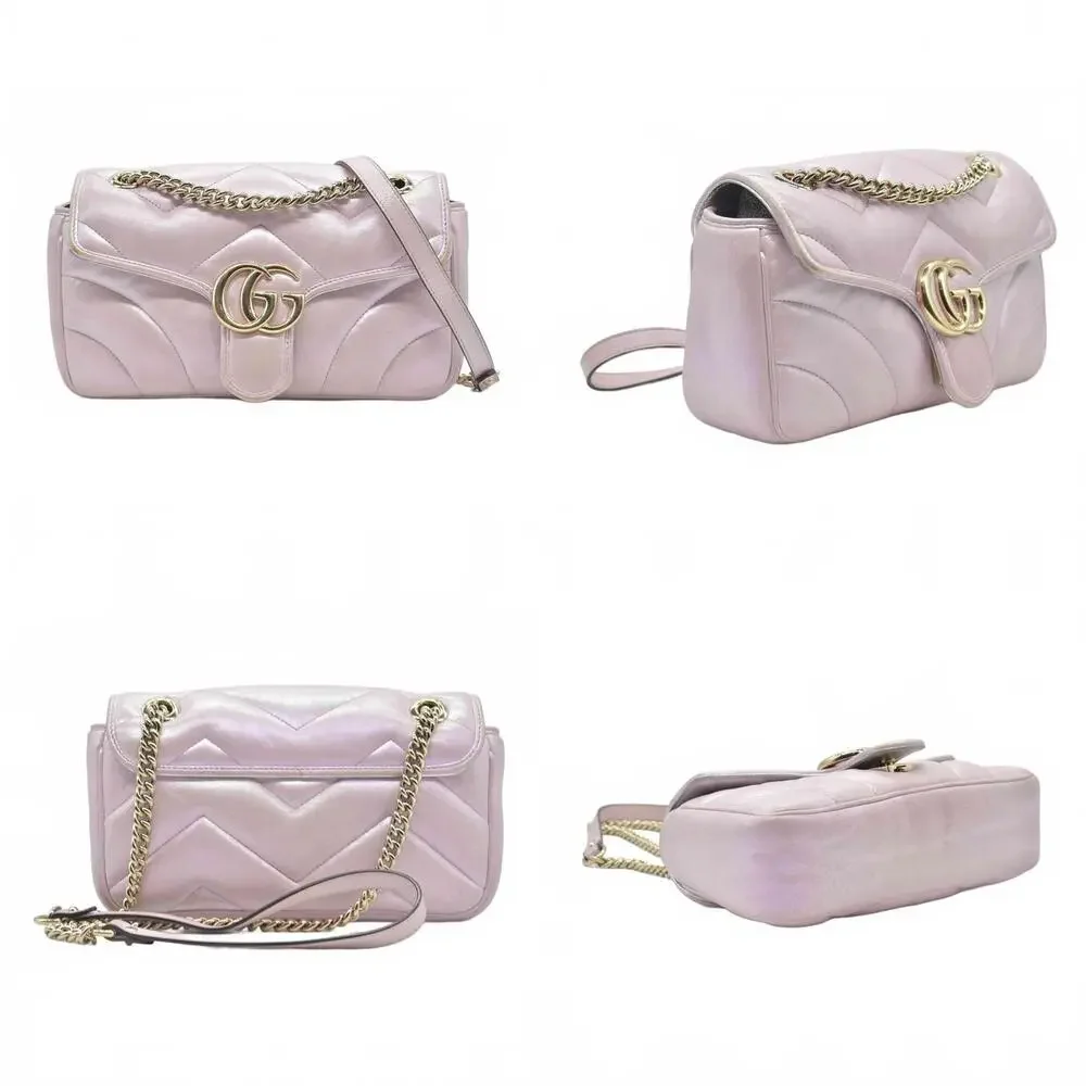 Gucci Iridescent Nappa Chevron Matelasse Small GG Marmont